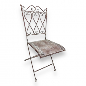 Preview: Gartenstuhl Bilbao klappbar – Landhaus Metallstuhl für Balkon & Garten